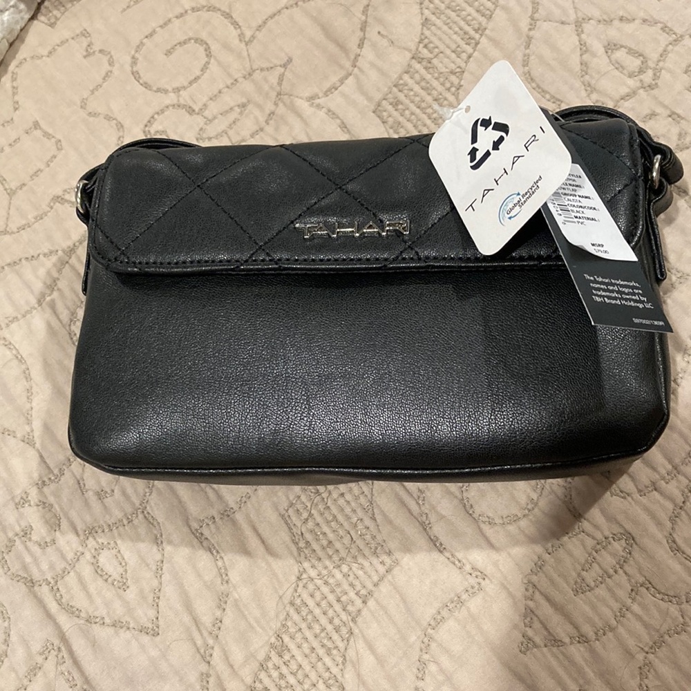 Black Tahari cross body purse